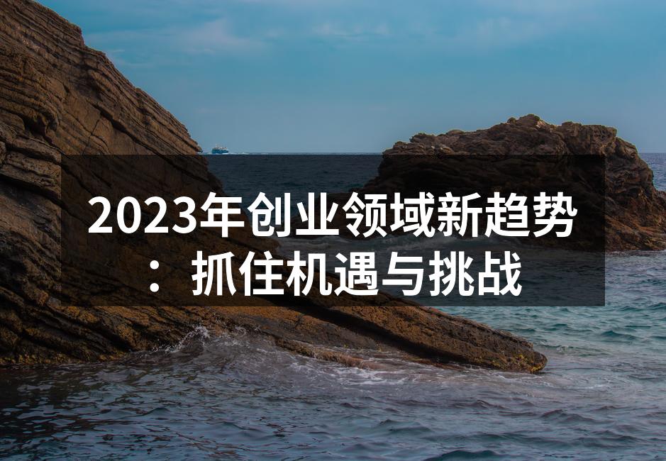 2023年创业领域新趋势：抓住机遇与挑战